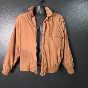 Vintage 90s Marlboro Suede Leather Bomber Jacket Mens L Rugged‎ Distressed